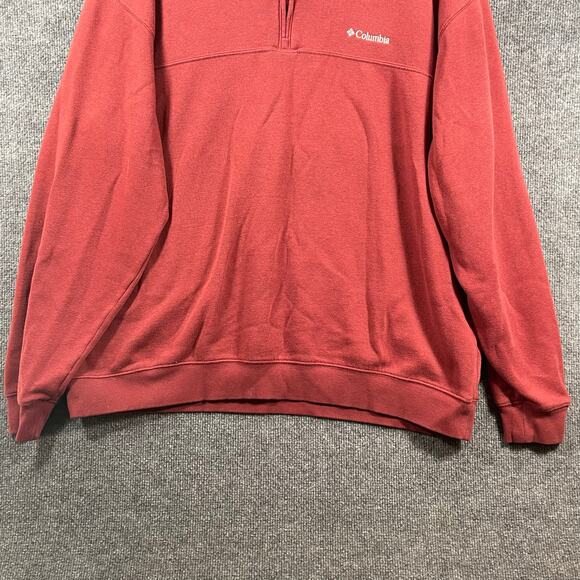 Columbia 1/2 Zip Hart Mountain II Pullover Men's XXL Red Comfort Fit Sweatshirt - Picture 3 of 9